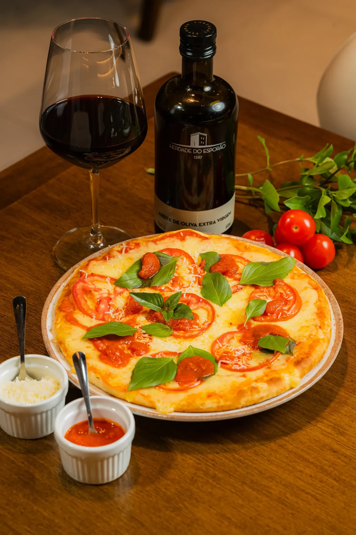 Pizza servida no Palatino